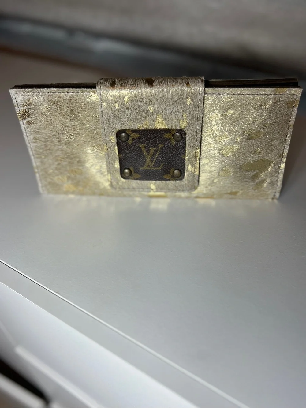 Keep it Gypsy up cycled Metallic Beige Haircalf Continental Wallet